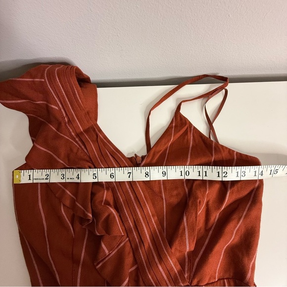 Three Floor Margaux Jumpsuit pinstriped copper Linen Size 0 RTR - Picture 13 of 15